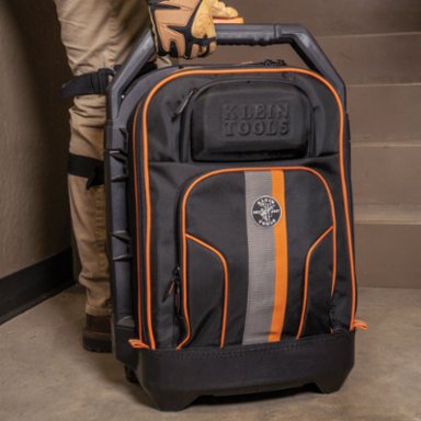 Tradesman Pro Rolling Tool Backpack, 25.5 Inch Height, 28 Pockets, Telescoping Handle