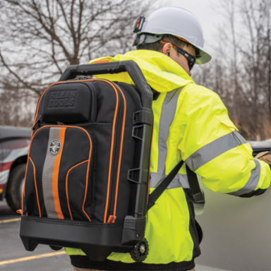 Tradesman Pro Rolling Tool Backpack, 25.5 Inch Height, 28 Pockets, Telescoping Handle