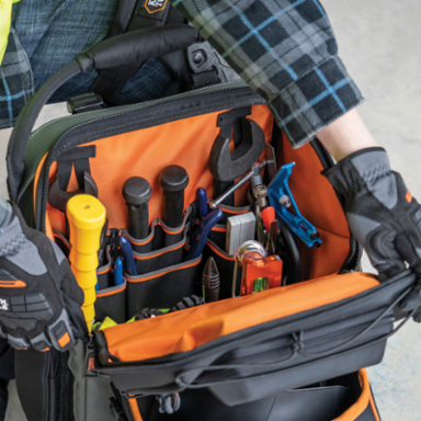 Tradesman Pro Ironworker & Welder Backpack 27 Pockets, 24-36 Inch Capacity, 12.46 lbs, Flame Resistant