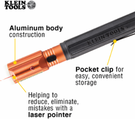 Inspection Penlight with 70 Lumen LED & Class 3R Red Laser Pointer