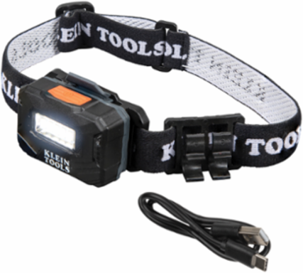 Rechargeable LED Headlamp - 260 Lumens, Adjustable Fabric Strap, Battery Gauge
