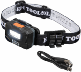 Rechargeable LED Headlamp - 260 Lumens, Adjustable Fabric Strap, Battery Gauge