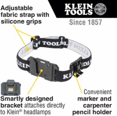Headlamp Bracket with Adjustable 24 Inch Fabric Strap and Marker Holder