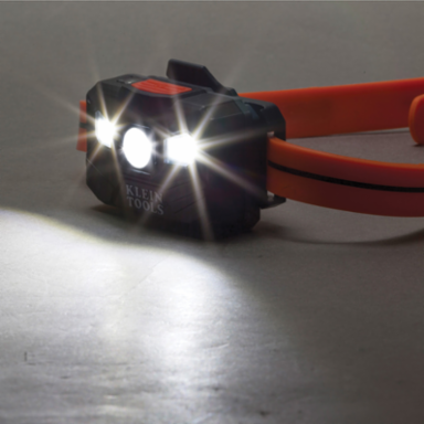 Rechargeable Headlamp, 400 Lumens, Silicone Strap, 12-Hour Runtime