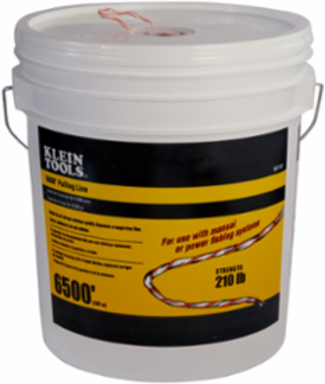 6500-Foot Poly Pull Line, Rot & Mildew Resistant, 210 lb Tensile Strength, Orange/White