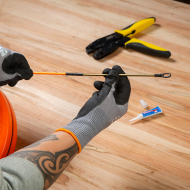 Fiberglass Fish Tape Repair Kit - Includes High Leverage Crimper, 2 Eyelets, 2 Leaders