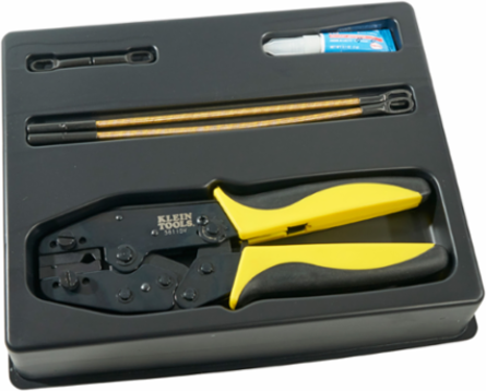 Fiberglass Fish Tape Repair Kit - Includes High Leverage Crimper, 2 Eyelets, 2 Leaders