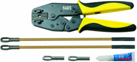 Fiberglass Fish Tape Repair Kit - Includes High Leverage Crimper, 2 Eyelets, 2 Leaders