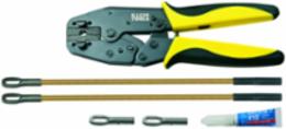 Fiberglass Fish Tape Repair Kit - Includes High Leverage Crimper, 2 Eyelets, 2 Leaders