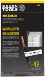 Wire Marker Book, 1-48, Vinyl Coated Cloth, 0.25 Inch x 1.5 Inch Labels