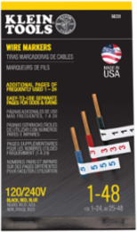 Wire Marker Book 120/240V 3 Phase with 14 Pages, Durable Vinyl Coated Cloth