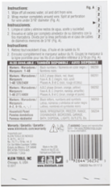 Wire Marker Book, 277/480V 3 Phase, 14 Pages, 0.25 Inch x 1.5 Inch Labels