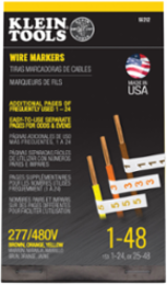 Wire Marker Book, 277/480V 3 Phase, 14 Pages, 0.25 Inch x 1.5 Inch Labels