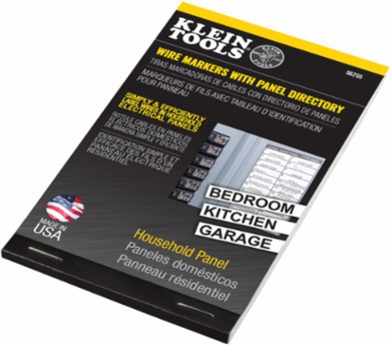 Household Electric Panel Wire Markers, 0.2 x 1.5 Inch Vinyl Labels, 10 Pages