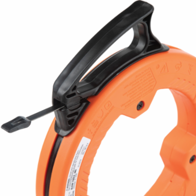Wide Steel Fish Tape 1/4 Inch x 25 Foot, 60 lb Pull Force, Plastic Slim Tip