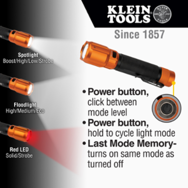 Rechargeable LED Flashlight - 1000 Lumens, 6.3 Inch, IP64 Water-Resistant