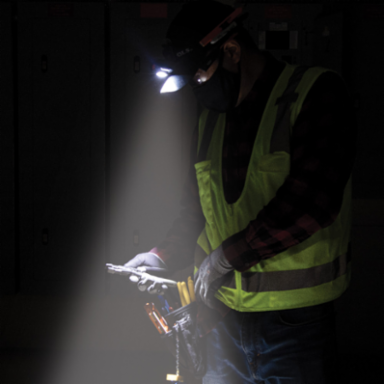 Rechargeable LED Headlamp - 800 Lumens, Adjustable Fabric Strap, Red/White Light