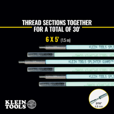 Mid Flex Glow Rod, 30-Foot with 3/16 Inch Diameter, LED Illuminated Tip