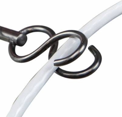 Double-S Hook Fish Rod Attachment, Stainless Steel, 0.8 Inch Width, 3 Inch Length