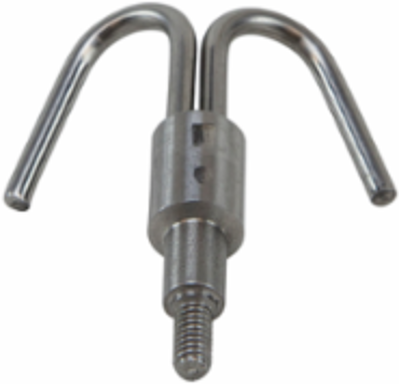 Twin Hook Wire Pulling Attachment, Stainless Steel, 1.9 Inch Length