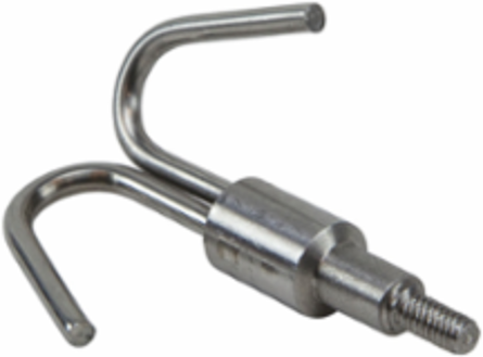 Twin Hook Wire Pulling Attachment, Stainless Steel, 1.9 Inch Length