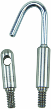 Stainless Steel Single Hook & Bullet Fish Rod Attachments, 2 Inch Length