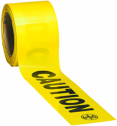 Barricade Caution Tape, Yellow, 3 Inch x 200 Foot, Durable Polyethylene