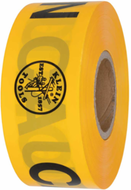Barricade Warning Tape, Yellow, 3 Inch x 1000 Foot, 2.5 mil Polyethylene