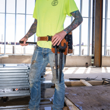 Complete Ironworker Toolbelt System, Medium, 28-36 Inch Waist, Leather, 9 Pockets