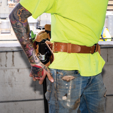 Quick Release Leather Toolbelt, 2 Inch Wide, Fits 32-40 Inch Waist, Heavy-Duty