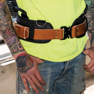 Quick Release Leather Toolbelt, 2 Inch Wide, Fits 32-40 Inch Waist, Heavy-Duty