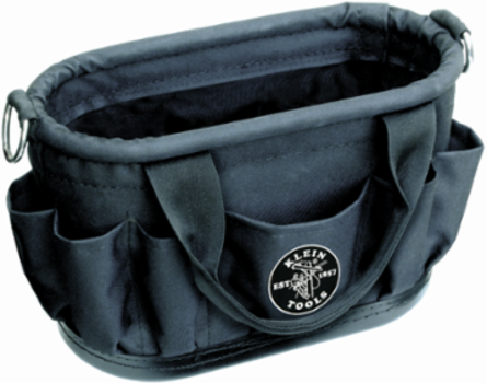 Tool Tote, 7-Pocket Denier Polyester, 2.5 lbs, Water-Resistant, Molded Base with Drain Holes