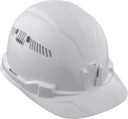 Vented Cap Style Hard Hat, Adjustable Vents, 6.5 to 8 Hat Size, White