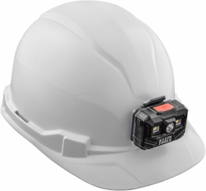 Hard Hat with Rechargeable Headlamp, White, Type 1, Class E, 6.5 to 8 Hat Size