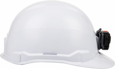 Hard Hat with Rechargeable Headlamp, White, Type 1, Class E, 6.5 to 8 Hat Size