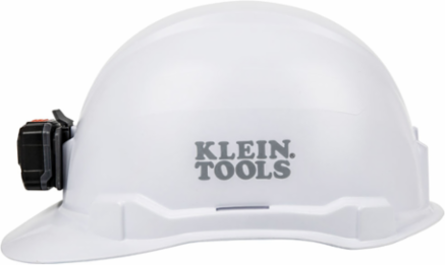 Hard Hat with Rechargeable Headlamp, White, Type 1, Class E, 6.5 to 8 Hat Size