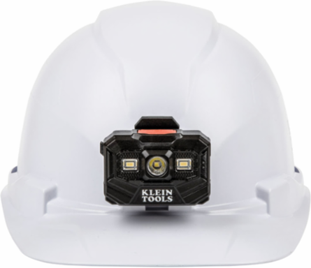 Hard Hat with Rechargeable Headlamp, White, Type 1, Class E, 6.5 to 8 Hat Size