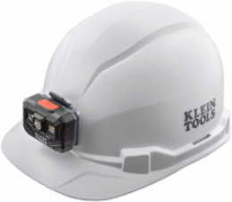 Hard Hat with Rechargeable Headlamp, White, Type 1, Class E, 6.5 to 8 Hat Size