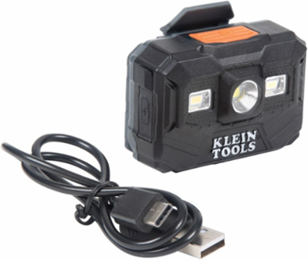 Vented Hard Hat with Rechargeable Headlamp, White, Type 1, 6.5 to 8 Inch Size