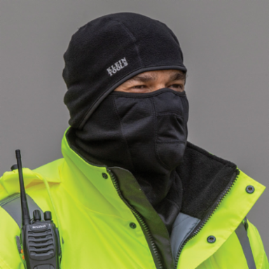 Wind Proof Hinged Balaclava, One Size Fits Most, Machine Washable, Black