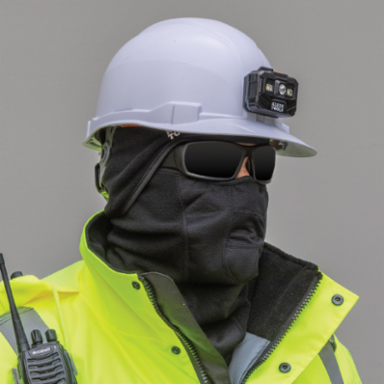 Wind Proof Hinged Balaclava, One Size Fits Most, Machine Washable, Black