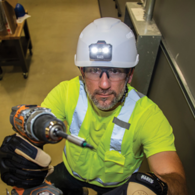 Vented Safety Helmet with Rechargeable Headlamp, 6.2 Inch Height, Type 1, Adjustable Vents
