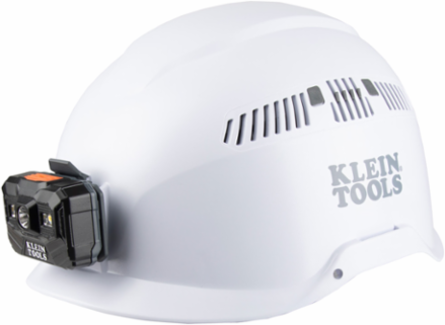 Vented Safety Helmet with Rechargeable Headlamp, 6.2 Inch Height, Type 1, Adjustable Vents