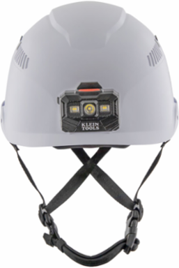 Vented Safety Helmet with Rechargeable Headlamp, 6.2 Inch Height, Type 1, Adjustable Vents