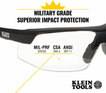 Standard Safety Glasses, Clear Lens, Anti-Fog, UV Protection 99.9%, Lightweight