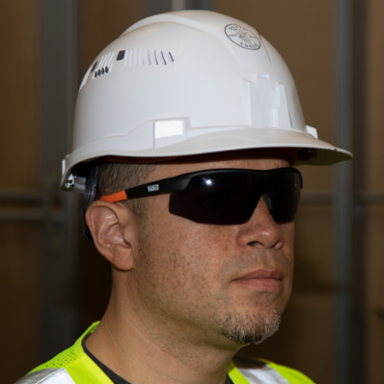 Safety Eyewear, Gray Lens, Anti-Fog, Scratch Resistant, UV Protection, Black/Orange Frame