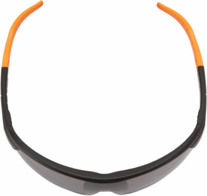 Safety Eyewear, Gray Lens, Anti-Fog, Scratch Resistant, UV Protection, Black/Orange Frame