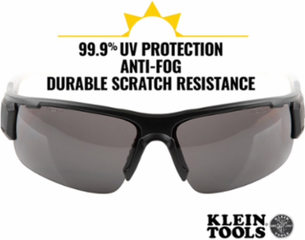 Professional Safety Glasses, Gray Lens, Anti-Fog, UV Protection 99.9%