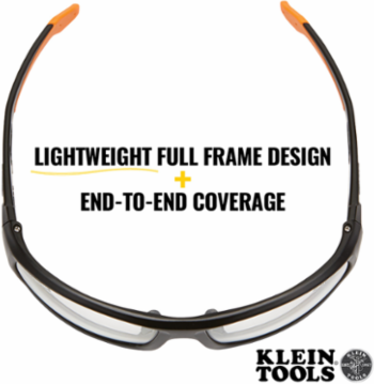 Professional Safety Glasses, Full Frame, Clear Lens, UV Protection 99.9%