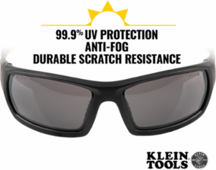 Professional Safety Glasses, Full Frame Gray Lens, UV Protection 99.9%